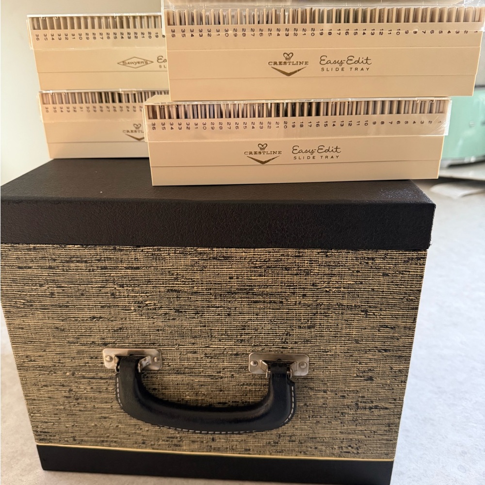 Vintage Slide Tray Storage Box with 4 slide trays
